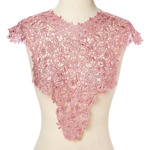 Velour Lace Trim Collar All-In-One in Pink (1mth-12mths) main image 1